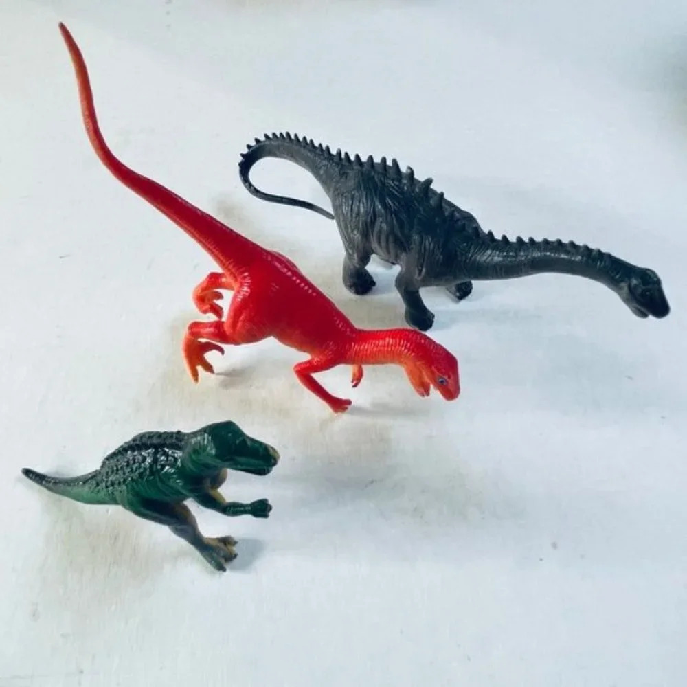 Dinosaur Action Figure Toy Lot of 3 Bright Color Multi Sizes Kids